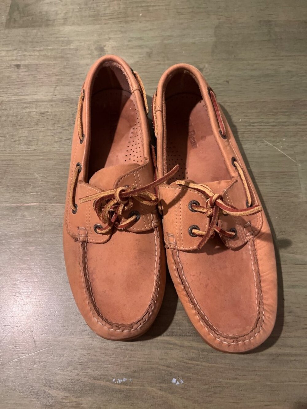 Mens L.L.Bean Tan Leather Deck Shoes Size 9 D Boat Style Casual Loafers Made In
